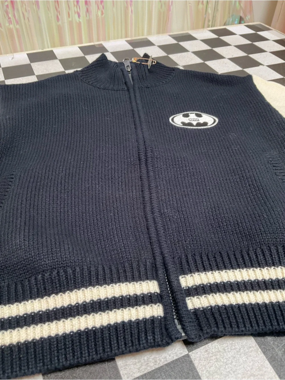Kith Black Knit Sweater with Contrast Patch